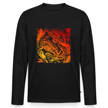 Chinese Japanese Dragon Mythical Creature - Men's Premium Organic Long Sleeve Shirt - black - Front - Nico (187cm)