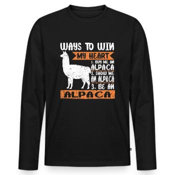 alpaka be an alpaka - Männer Premium Bio Langarmshirt - Schwarz - Vorne - Nico (187cm)