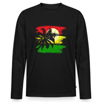 Jamaïque Reggae Rastafari - T-shirt manches longues Premium bio Homme - noir - Devant - Nico (187cm)