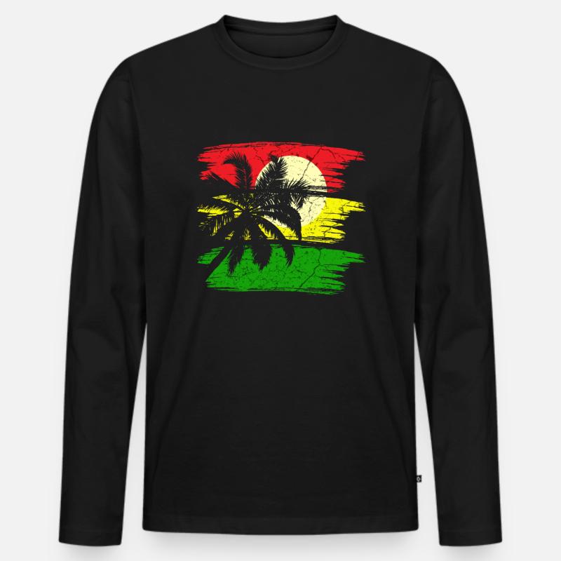 Jamaika Reggae Rastafari - Männer Premium Bio Langarmshirt - Schwarz