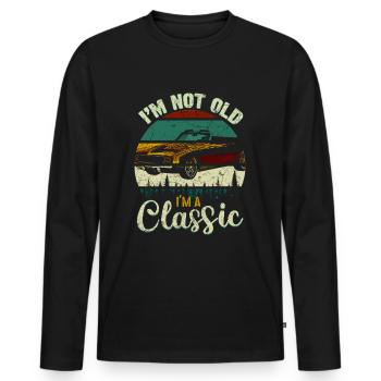 Classic cars - Men's Premium Organic Long Sleeve Shirt - black - Front - Nico (187cm)