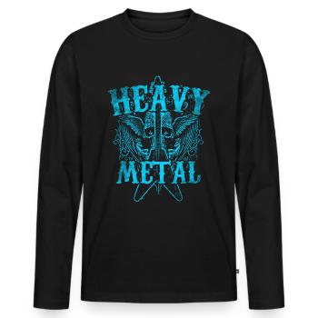 Heavy Metal - T-shirt manches longues Premium bio Homme - noir - Devant - Nico (187cm)
