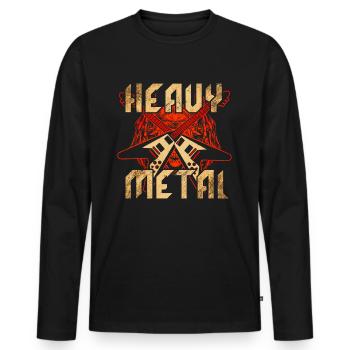 Heavy Metal - Männer Premium Bio Langarmshirt - Schwarz - Vorne - Nico (187cm)