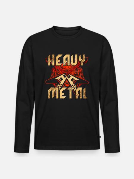 Heavy Metal - Männer Premium Bio Langarmshirt - Schwarz