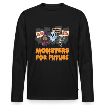 Monster for future climate activist Halloween - Men's Premium Organic Long Sleeve Shirt - black - Front - Nico (187cm)