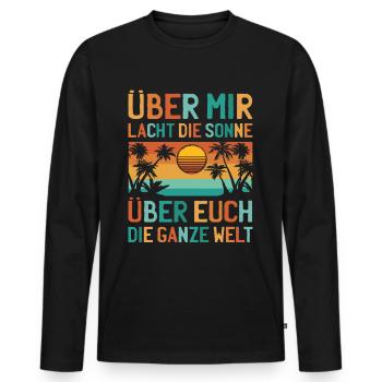 Lustiger Sarkasmus Spruch Mallorca Palmen Retro - Männer Premium Bio Langarmshirt - Schwarz - Vorne - Nico (187cm)