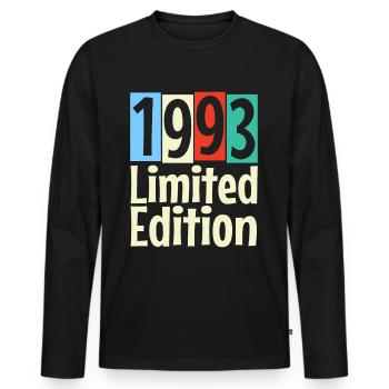 30th Birthday Vintage 1993 Limited Edition - Men's Premium Organic Long Sleeve Shirt - black - Front - Nico (187cm)