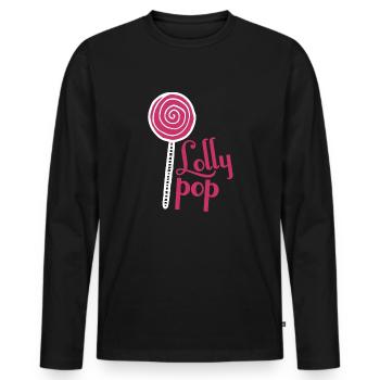 Lolly Pop Süßigkeiten - Männer Premium Bio Langarmshirt - Schwarz - Vorne - Nico (187cm)