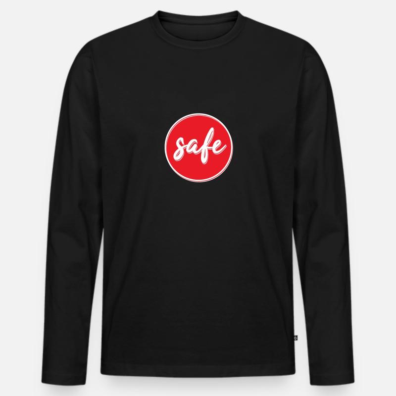 Safe Daumen Hoch - Männer Premium Bio Langarmshirt - Schwarz