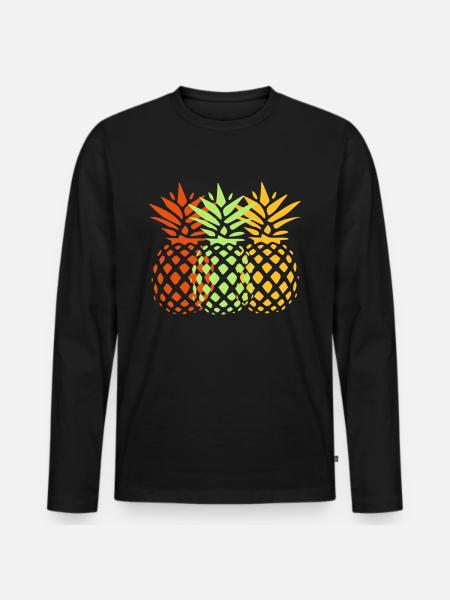 pineapple - Men's Premium Organic Long Sleeve Shirt - black