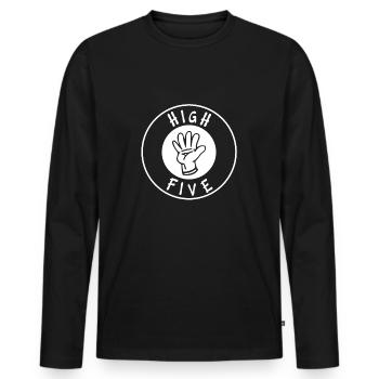High Five - Donnez-moi cinq - T-shirt manches longues Premium bio Homme - noir - Devant - Nico (187cm)