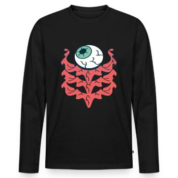 Creepy horror eyes - Men's Premium Organic Long Sleeve Shirt - black - Front - Nico (187cm)