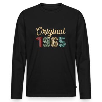 Original 1965 Cadeau d’anniversaire 57 ans rétro - T-shirt manches longues Premium bio Homme - noir - Devant - Nico (187cm)