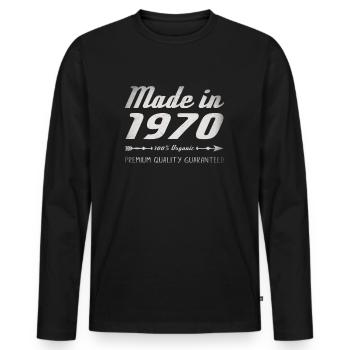Made In 1970 Birthday Gift 52 Years Retro - Men's Premium Organic Long Sleeve Shirt - black - Front - Nico (187cm)