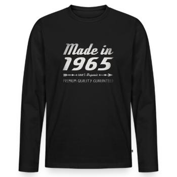 Fabriqué en 1965 Cadeau d’anniversaire 57 ans rétro - T-shirt manches longues Premium bio Homme - noir - Devant - Nico (187cm)