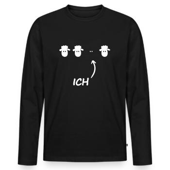 Ich Das Schwarze Schaf Sarkasmus Ironie Geschenk - Männer Premium Bio Langarmshirt - Schwarz - Vorne - Nico (187cm)