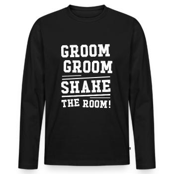 Toiletter, toiletter, secouer la pièce - T-shirt manches longues Premium bio Homme - noir - Devant - Nico (187cm)