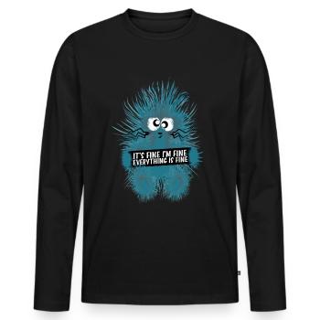 Lustiges Zitat Igel, es ist fein im fein - Männer Premium Bio Langarmshirt - Schwarz - Vorne - Nico (187cm)