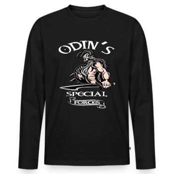Wikinger Odin Walhalla Krieger - Männer Premium Bio Langarmshirt - Schwarz - Vorne - Nico (187cm)