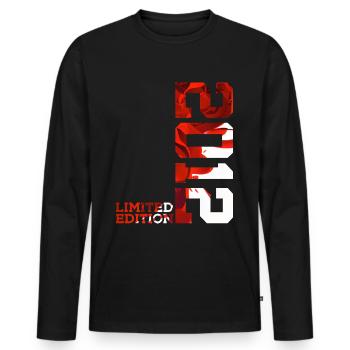 14. GEBURTSTAG 14 JAHRE LIMITED EDITION 2012 - Männer Premium Bio Langarmshirt - Schwarz - Vorne - Nico (187cm)