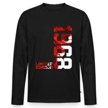 58TH BIRTHDAY 58 YEARS LIMITED EDITION 1968 - Men's Premium Organic Long Sleeve Shirt - black - Front - Nico (187cm)