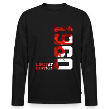 66. GEBURTSTAG 66 JAHRE LIMITED EDITION 1960 - Männer Premium Bio Langarmshirt - Schwarz - Vorne - Nico (187cm)