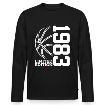 LIMITED EDITION 1983 BASKETBALL 43RD BIRTHDAY - Men's Premium Organic Long Sleeve Shirt - black - Front - Nico (187cm)