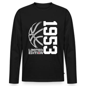 LIMITED EDITION 1953 BASKETBALL 73RD BIRTHDAY - Men's Premium Organic Long Sleeve Shirt - black - Front - Nico (187cm)