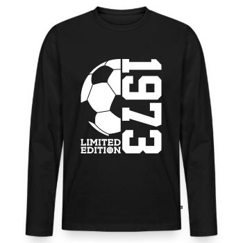 ÉDITION LIMITÉE FOOTBALL 1973 53E ANNIVERSAIRE - T-shirt manches longues Premium bio Homme - noir - Devant - Nico (187cm)