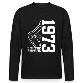 LIMITED EDITION 1973 GAMING 53RD BIRTHDAY - Men's Premium Organic Long Sleeve Shirt - black - Front - Nico (187cm)