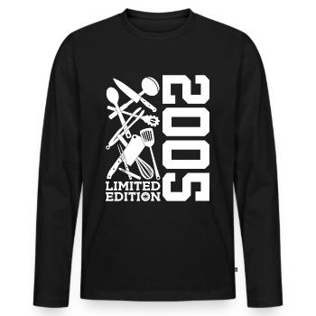 LIMITED EDITION 2005 COOKING 21ST BIRTHDAY CHEF - Men's Premium Organic Long Sleeve Shirt - black - Front - Nico (187cm)