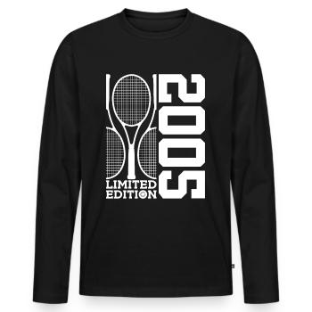 ÉDITION LIMITÉE 2005 TENNIS 21E ANNIVERSAIRE - T-shirt manches longues Premium bio Homme - noir - Devant - Nico (187cm)