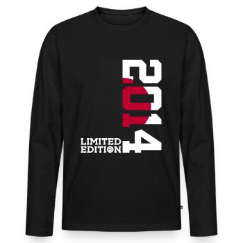 ÉDITION LIMITÉE 2014 JAPAN 12E ANNIVERSAIRE - T-shirt manches longues Premium bio Homme - noir - Devant - Nico (187cm)