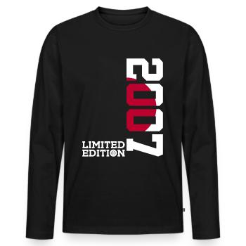ÉDITION LIMITÉE 2007 ANNIVERSAIRE JAPONAIS 19 ANS - T-shirt manches longues Premium bio Homme - noir - Devant - Nico (187cm)