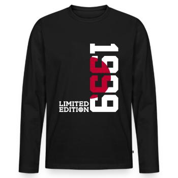 ÉDITION LIMITÉE 1999 JAPAN 27E ANNIVERSAIRE - T-shirt manches longues Premium bio Homme - noir - Devant - Nico (187cm)