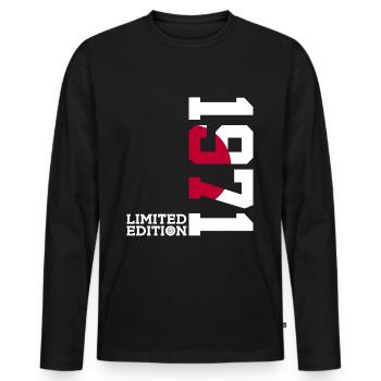 ÉDITION LIMITÉE 1971 JAPAN 55E ANNIVERSAIRE - T-shirt manches longues Premium bio Homme - noir - Devant - Nico (187cm)