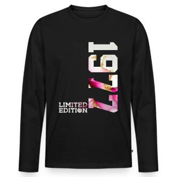 49TH BIRTHDAY 49 YEARS LIMITED EDITION 1977 - Men's Premium Organic Long Sleeve Shirt - black - Front - Nico (187cm)