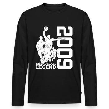 BASKETBALL LEGEND 2009 BASKETBALL 17TH BIRTHDAY - Men's Premium Organic Long Sleeve Shirt - black - Front - Nico (187cm)