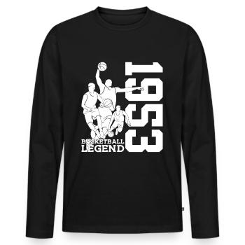 BASKETBALL LEGEND 1953 BASKETBALL 73RD BIRTHDAY - Men's Premium Organic Long Sleeve Shirt - black - Front - Nico (187cm)