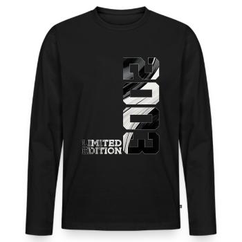 LIMITED EDITION 2003 23RD BIRTHDAY - Men's Premium Organic Long Sleeve Shirt - black - Front - Nico (187cm)