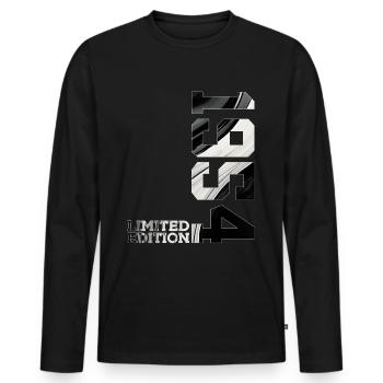 ÉDITION LIMITÉE 72E ANNIVERSAIRE 1954 - T-shirt manches longues Premium bio Homme - noir - Devant - Nico (187cm)