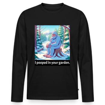 Bigfood a fait caca - Drôle de Bigfoot Meme - Citation amusante - T-shirt manches longues Premium bio Homme - noir - Devant - Nico (187cm)