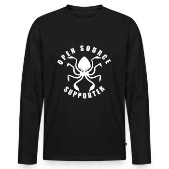 LUZILLION CODER COUTURE, OPEN SOURCE SUPPORTER - Männer Premium Bio Langarmshirt - Schwarz - Vorne - Nico (187cm)