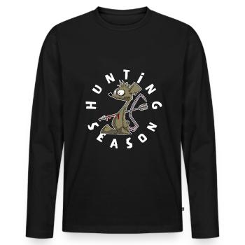 Funny archery motif for archers - Men's Premium Organic Long Sleeve Shirt - black - Front - Nico (187cm)