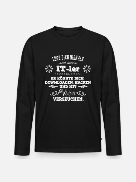 ITler - weiß - Männer Premium Bio Langarmshirt - Schwarz