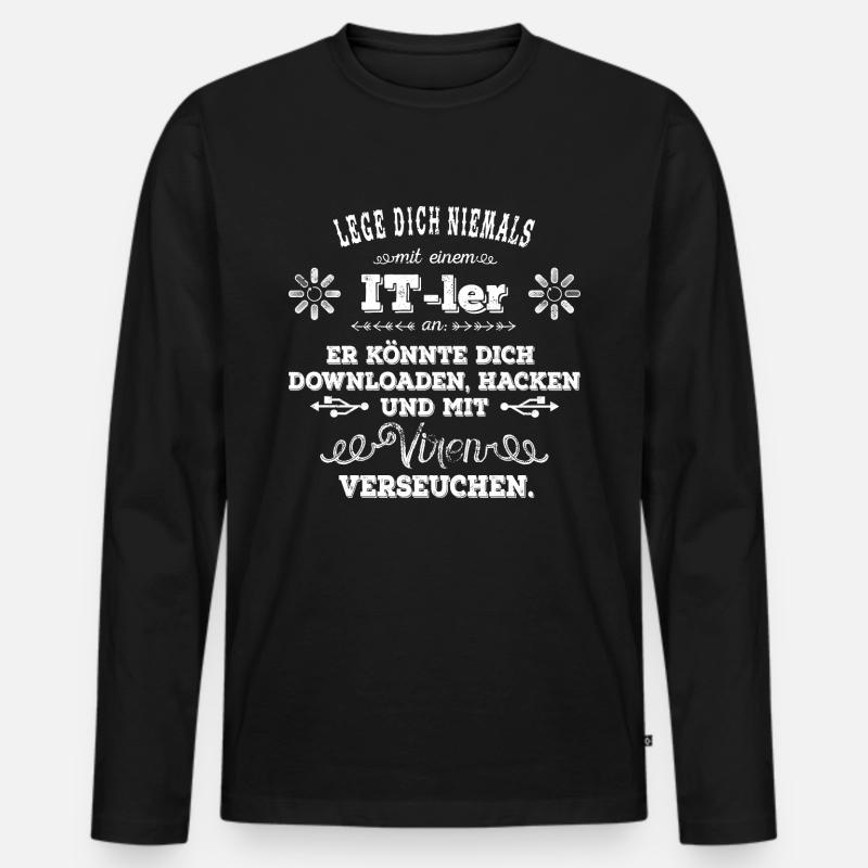 ITler - weiß - Männer Premium Bio Langarmshirt - Schwarz