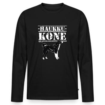 Bear Dog Pike V - Men's Premium Organic Long Sleeve Shirt - black - Front - Nico (187cm)