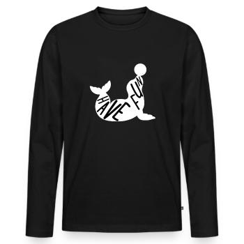 J’ai un phoque amusant - T-shirt manches longues Premium bio Homme - noir - Devant - Nico (187cm)