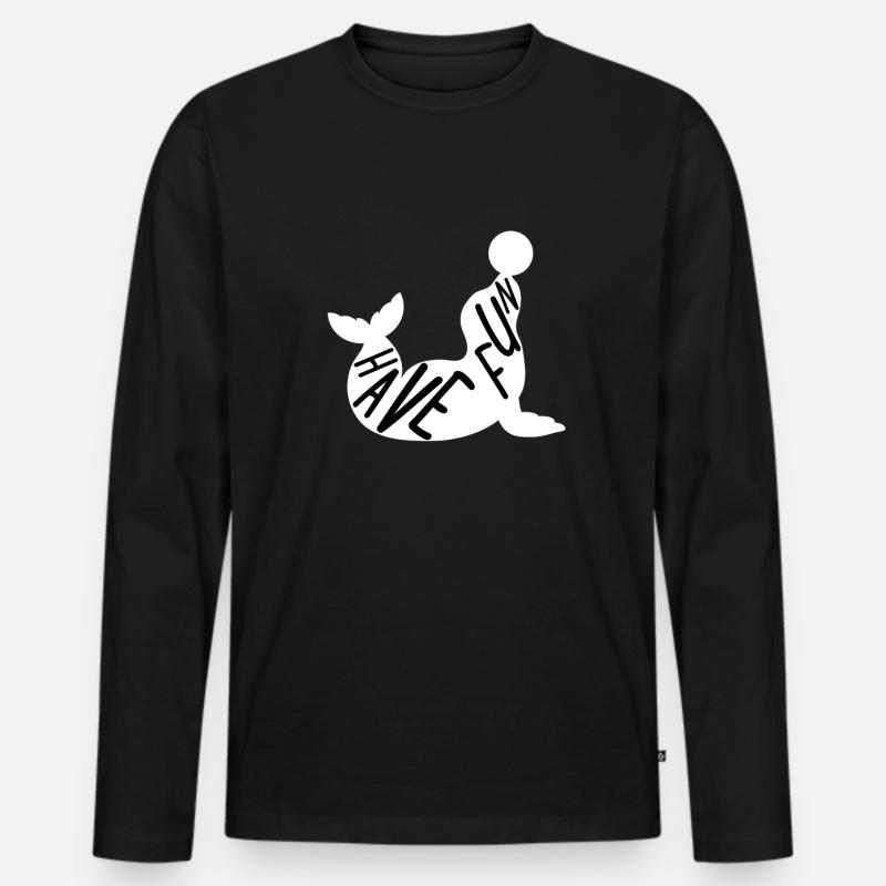 Hab Spass Robbe - Männer Premium Bio Langarmshirt - Schwarz