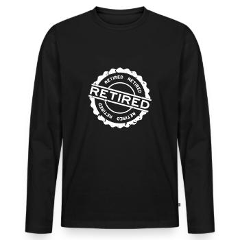 Pensioner - Men's Premium Organic Long Sleeve Shirt - black - Front - Nico (187cm)